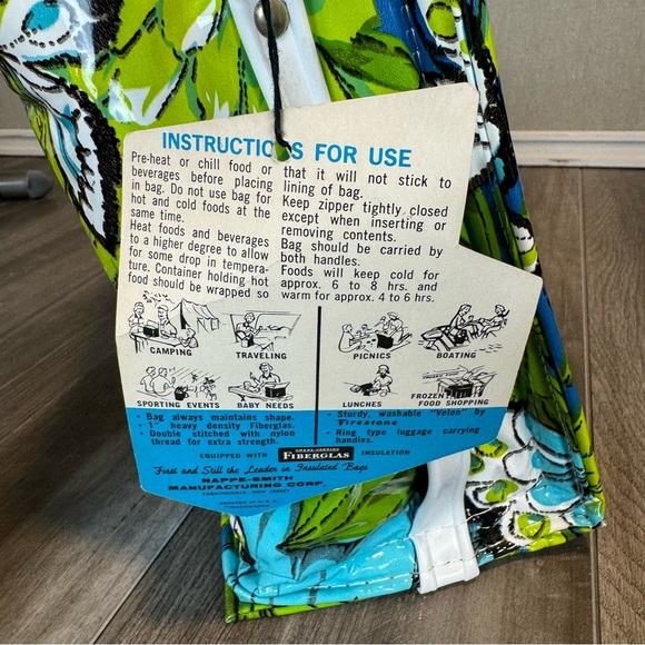 Vintage Cooler Thermo-Keep by Nappy Vinyl Washable Fabric Insulated • NWT - Picture 4 of 8